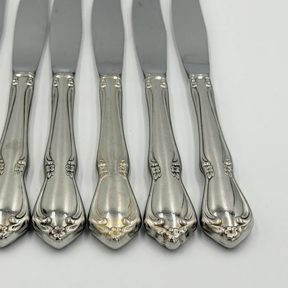 Oneidacraft Deluxe Chateau Dinner Knives Set of 9 Stainless Steel Flatware 8.5